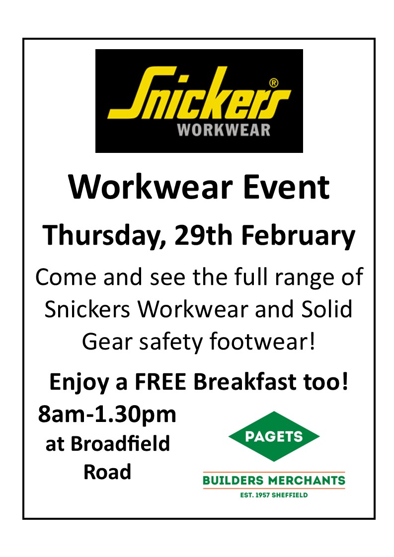 SNICKERS WORKWEAR TRADE DAY FEBRUARY 2024 Pagets Builders Merchants